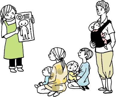 健康相談会や子育て教室の様子